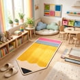 thumbnail image 1 of Pencil Class*room Rug Back to Sch*ool Pencil Decorations Clas*sroom Carpet Reading Calming Corner Soft Playmat Yellow Non Slip Rug for Preschool Kinde*rgarten Elementary Party Gift Decor, 1 of 7