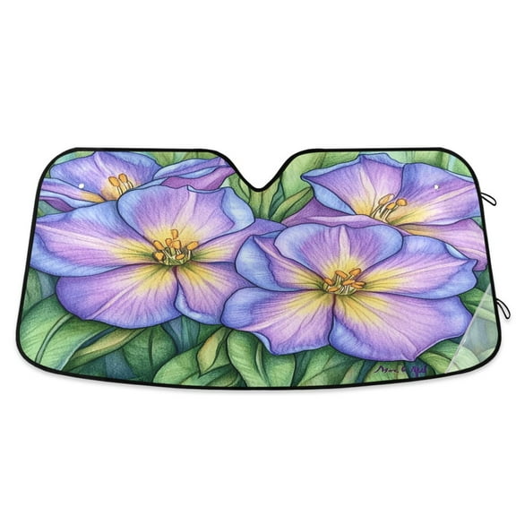 Pencil Drawing Flower Car Windshield Sun Shade Foldable Car Front Window Visor Heat and UV Protection 55x27.6