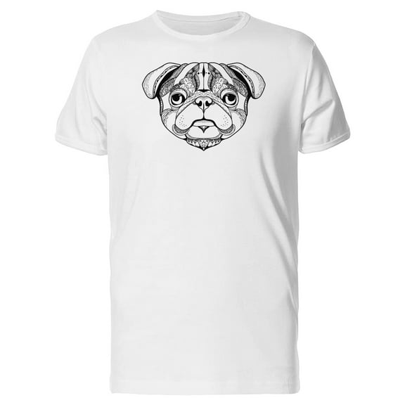 Pencil Drawing Of A Pug Dog T-Shirt Men -Image by Shutterstock, Male Large