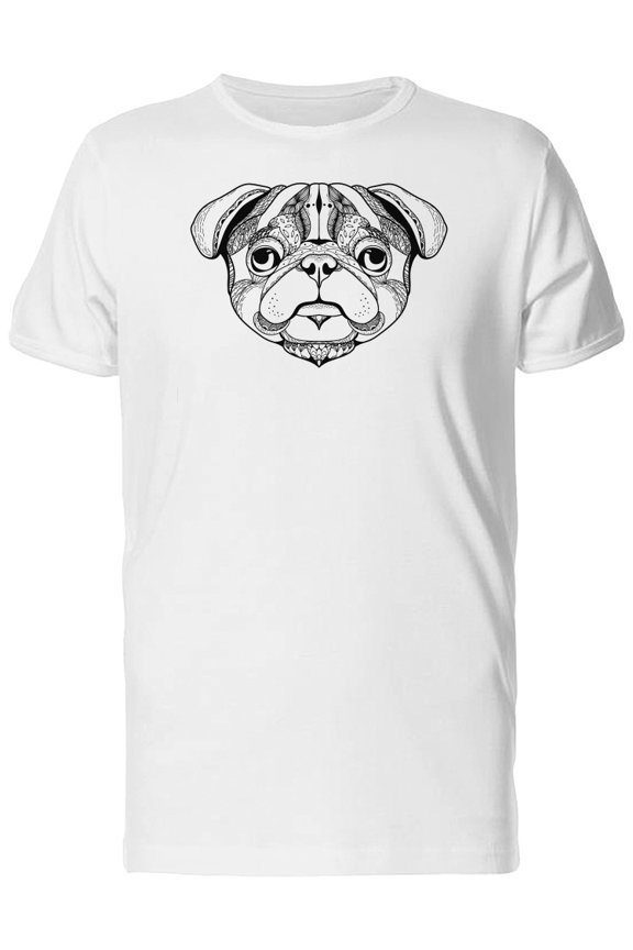 Pencil Drawing Of A Pug Dog T-Shirt Men -Image by Shutterstock, Male Medium