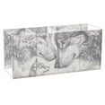 thumbnail image 1 of Pencil Drawing Wolves Acrylic Pencil Pen Holder Cup 4 Compartments Desktop Organiser 7.87"x2.78"x3.54", 1 of 7