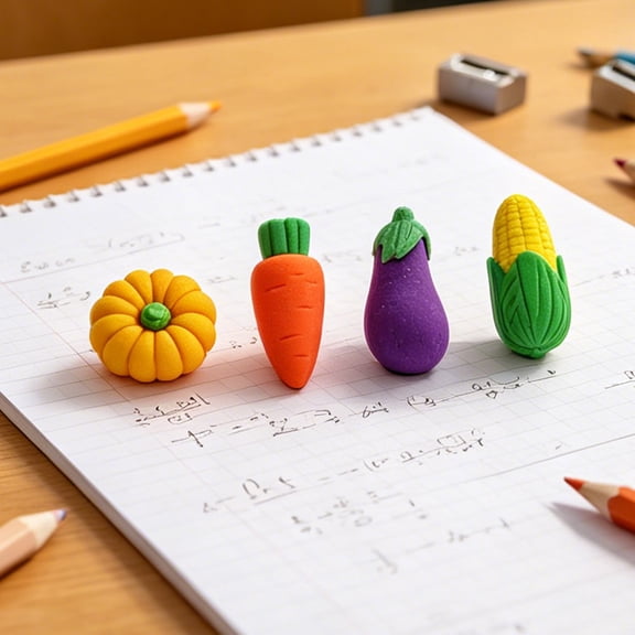 Pencil Erasers Minimal Debris Eraser Office Supplies 2B Eraser Cartoon Fruit Eraser Soft Rubber 4x2cm Single Pack for Home College Office Purple by Xuniizn