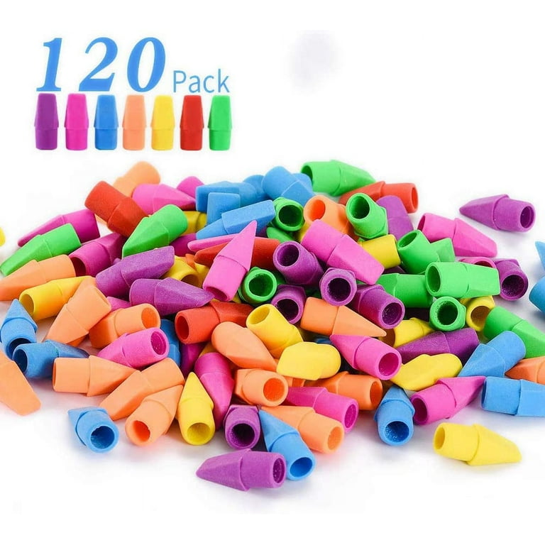Pencil Eraser Toppers | Cap Erasers Wedge-Shaped,Erasers for Pencils Back to School Party Gifts, Color Random