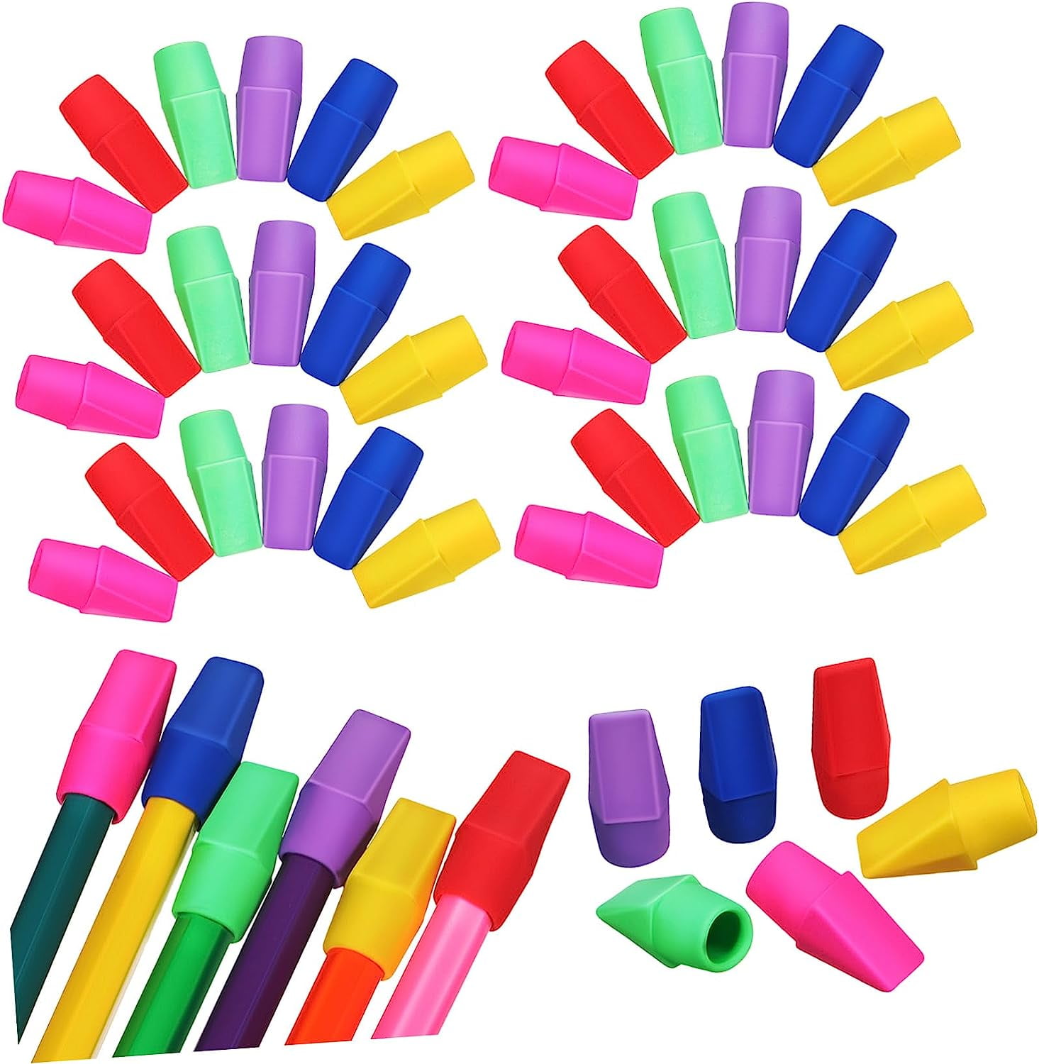 Pencil Erasers Toppers 120Pcs Pencil Top Erasers Assorted Colors Pencil