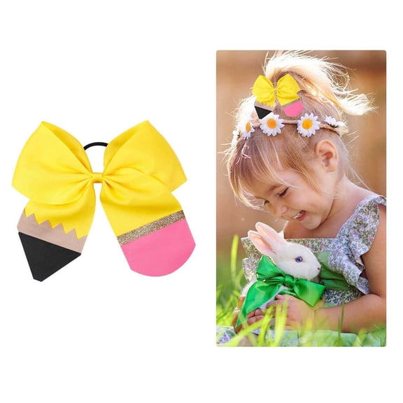 Pencil Girls Hair Ties - for Back to School Ideal for Kindergarten to Fifth Grade Students