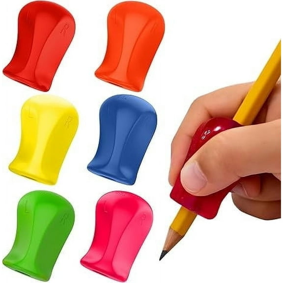 The Pencil Grip Neon Grippers 6-Pack, Pencil Grips for Handwriting, Ergonomic Pen Holder for Righties & Lefties, Writing Practice for All Ages, Writing Tool with Finger Cushion