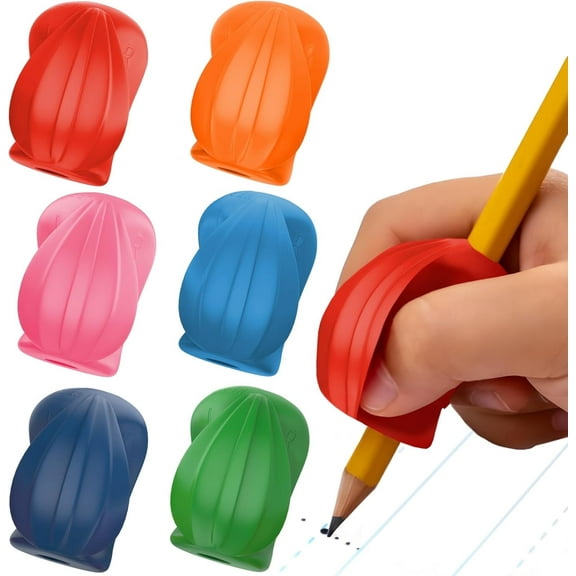 The Pencil Grip Crossover Ergonomic Grippers, 6 Count, Assorted Classic Colors, for Right- or Left-Handed Users, Improves Handwriting