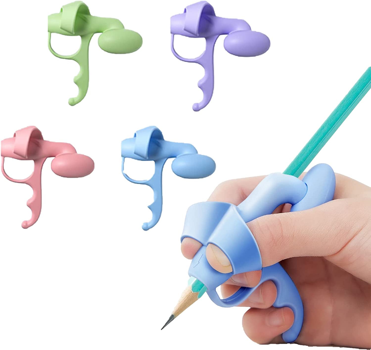 Pencil Grips is Equipped with a Sphere to Avoid The Wrong Posture of Holding The Pen Between The Thumb and Index Finger and Prevent Finger Fatigue(4 Pcs)
