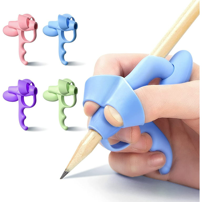 Pencil Grips for Kids Handwriting with Silicone Ball, 5 Fingers Pencil  Grips Trainer, Pen Grips for Beginners, Correction Posture Writing Aid  Pencil Holder for Toddler,Correction Supplies(4 PCS) 