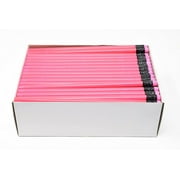 Pencil Guy Blank Neon Round Pencils Neon Pink, Pack of 144 Wood Pencils