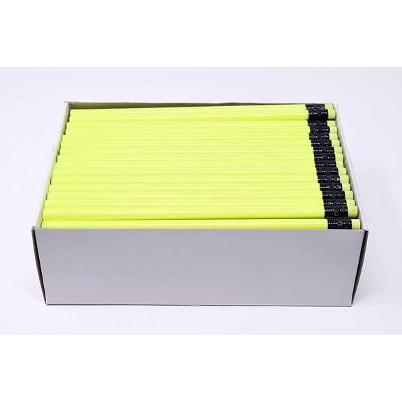 Pencil Guy Blank Neon Round Pencils Neon Yellow 144 to a box