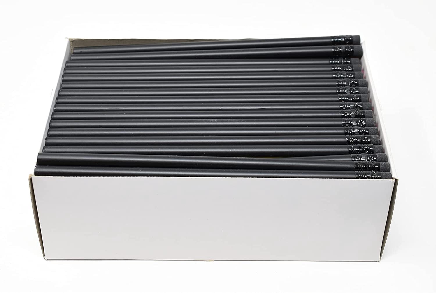 Pencil Guy Blank Round Pencils Black Matte, Pack of 1000 Wood Pencils