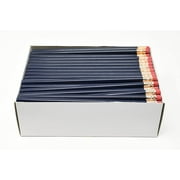 Pencil Guy Blank Round Pencils Dark Blue, Pack of 144 Wood Pencils