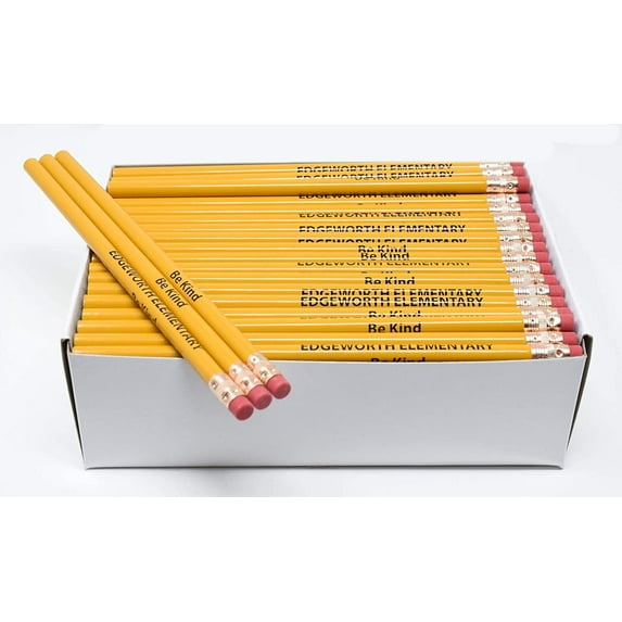 Pencil Guy Promotional Personalized Imprinted Round Pencils, Pack of 144 Wood Pencils