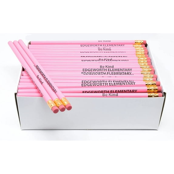 Pencil Guy Promotional Personalized Imprinted Round Pencils, Pack of 144 Wood Pencils