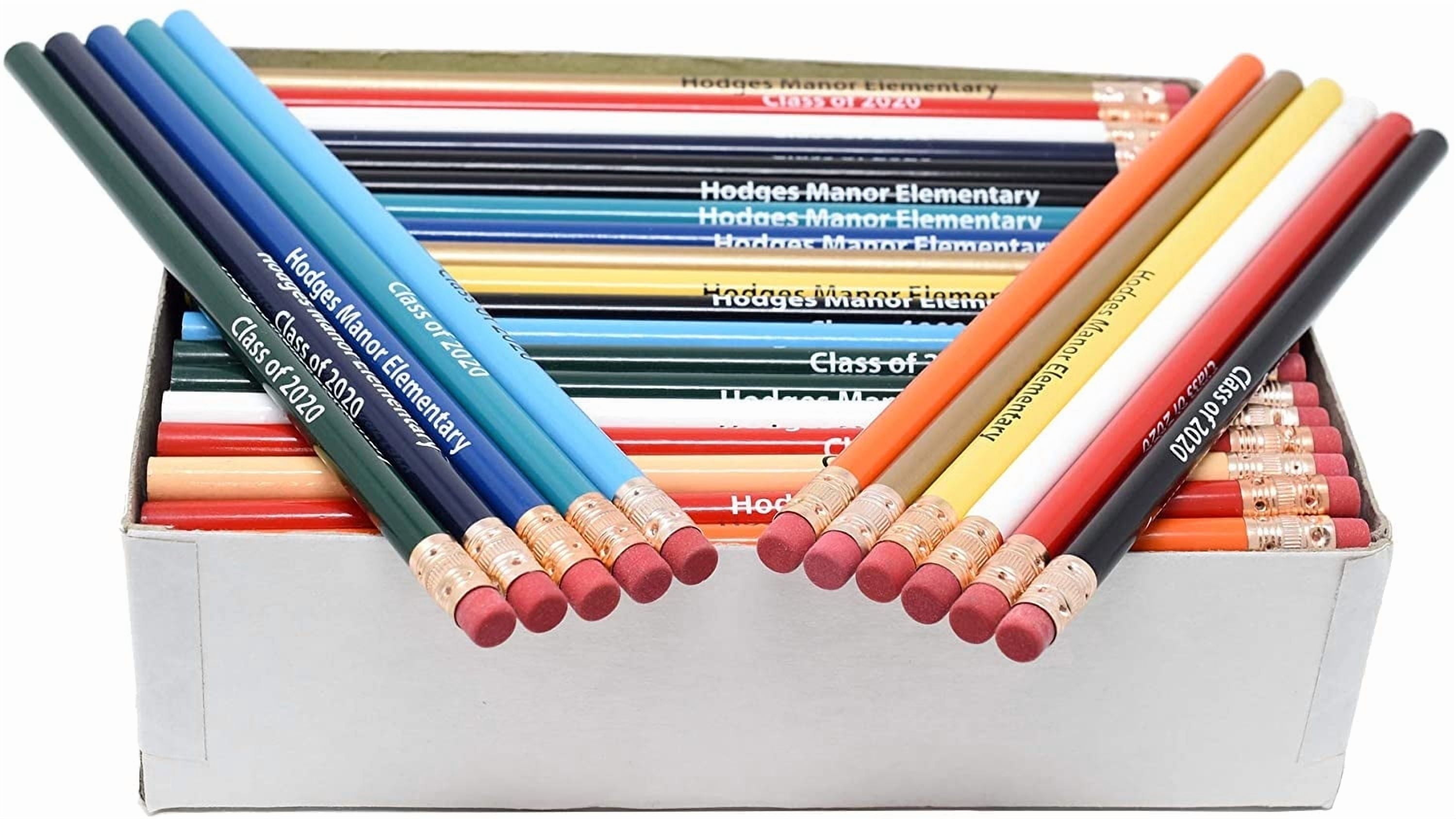 Pencil Guy Promotional Personalized Imprinted Round Pencils, Pack of 144 Wood Pencils