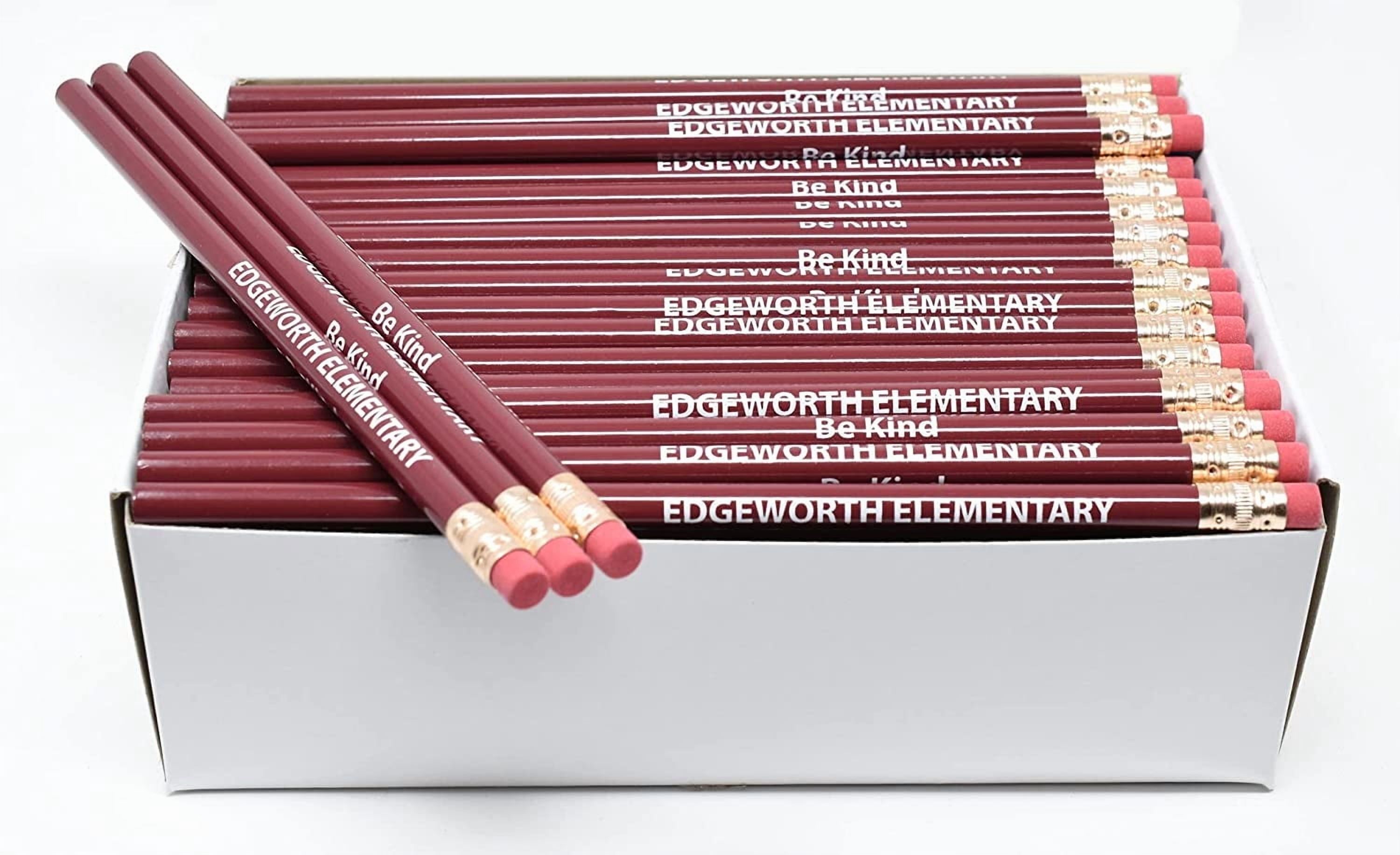 Pencil Guy Promotional Personalized Imprinted Round Pencils, Pack of 144 Wood Pencils