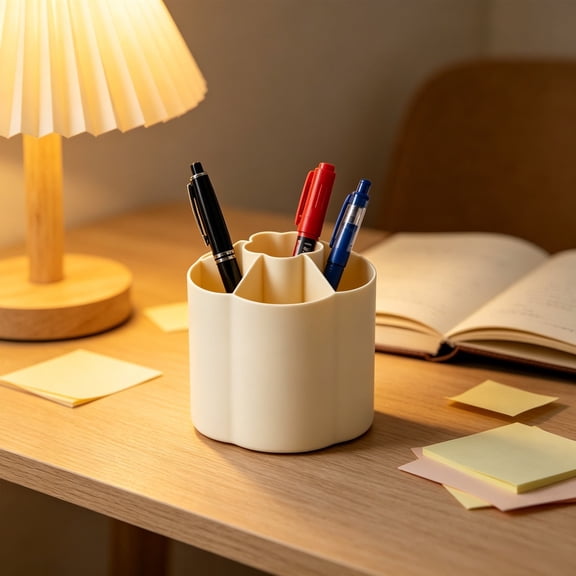 Pencil Holder For Desk, 7 Slots 360°Degree Rotating Desk Organizers And Accessories, Desktop Storage Stationery Supplies Organizer, Cute Pencil Cup Pot For Office, Home