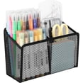 thumbnail image 1 of Pencil Holder Organizer - for Locker Refrigerator Whiteboard Office Fridge - Metal Mesh Pen Cup for Accessories Marker Eraser Chalk Supplies - Strong Storage Bin Basket Storage, 1 of 6