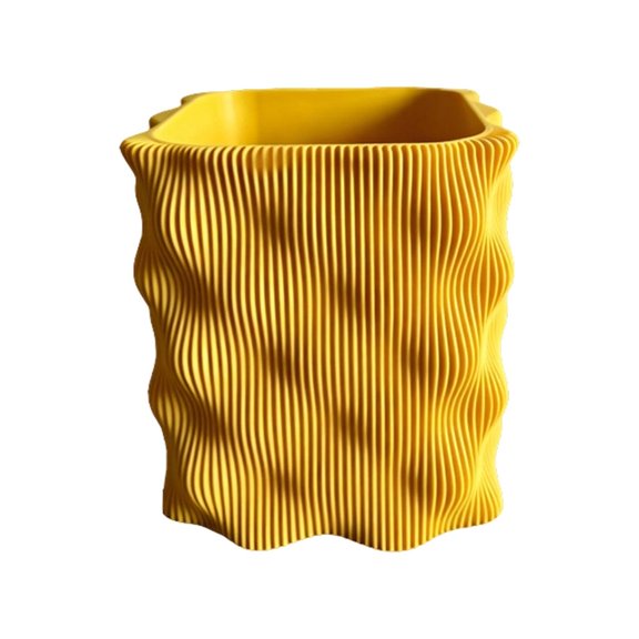 LUVNIMB Desktop Cup for Pens and Pencils, Striped Open Top Pen Holder, Compact Study Table Storage Cup for Daily Use