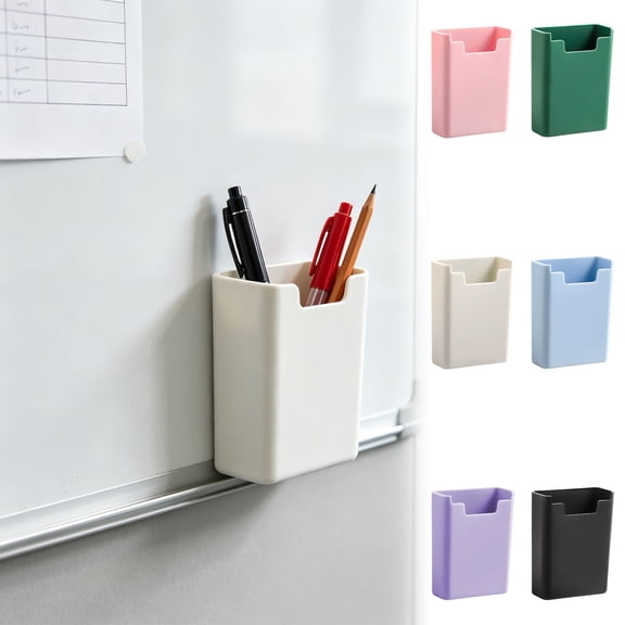 Pencil Holders & Pen Holders for Desk, Magnetic Hanging And Suction-Style Pen Container Whiteboard Marker Storage Box Chalkboard Wall-Mounted Large-Capacity Magnetic Pen Container Magnetic Suction