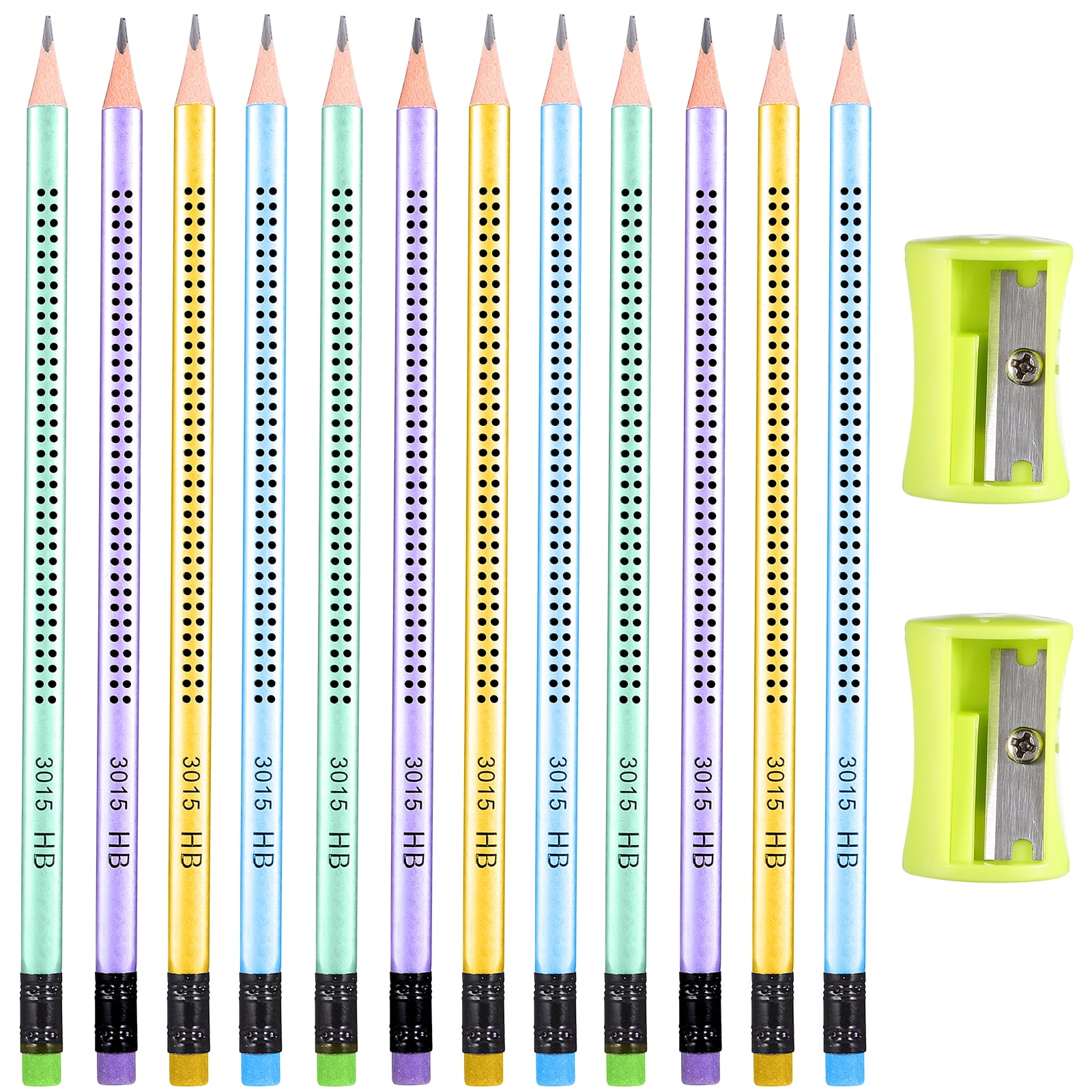 Pencil Kids' Pencils for School Triangle Colored with Sharpeners