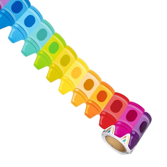 Pencil Pattern Border Trim 25.9ft Wall Sticker for Classroom Bulletin Boards & Chalkboard Decor