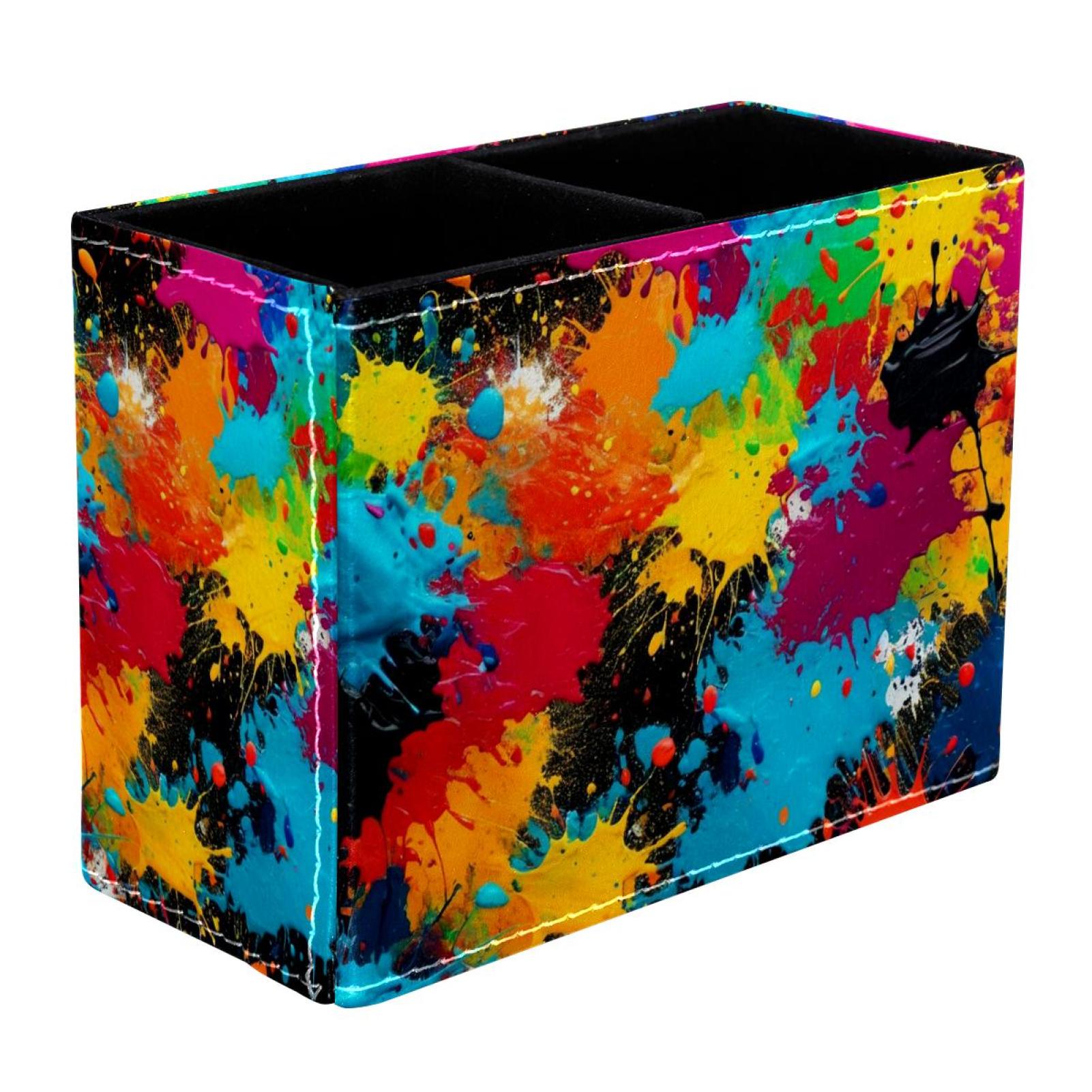 Pencil Pen Holder for desk,Desk Organizer Abstract Colorful Pencil Cup