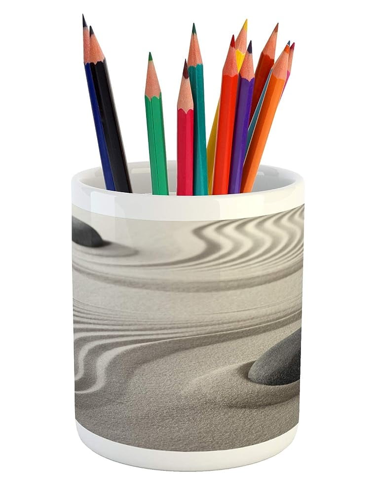 Pencil Pen Holder, me Pebbles by Raked Relaxati, Ceramic Pencil Holder