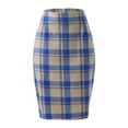 thumbnail image 1 of Pencil Plaid Skirts For Women Fall Winter High Waist Bodycon Knee Length Wool Midi Skirt With Slit Club Basic Leisure Dailywear, 1 of 7
