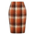 thumbnail image 1 of Pencil Plaid Skirts For Women Fall Winter High Waist Bodycon Knee Length Wool Midi Skirt With Slit Vacation Holiday Female Dailywear, 1 of 3