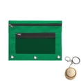 thumbnail image 1 of Pencil Pouch for 3 Ring Binder, Heavy Duty Canvas Dual Zipper Pen Bag with Clear Window, Smooth Metal Zipper, Fit Standard 3-Ring Binders for Office Travel Supplies (Army Green), 1 of 6