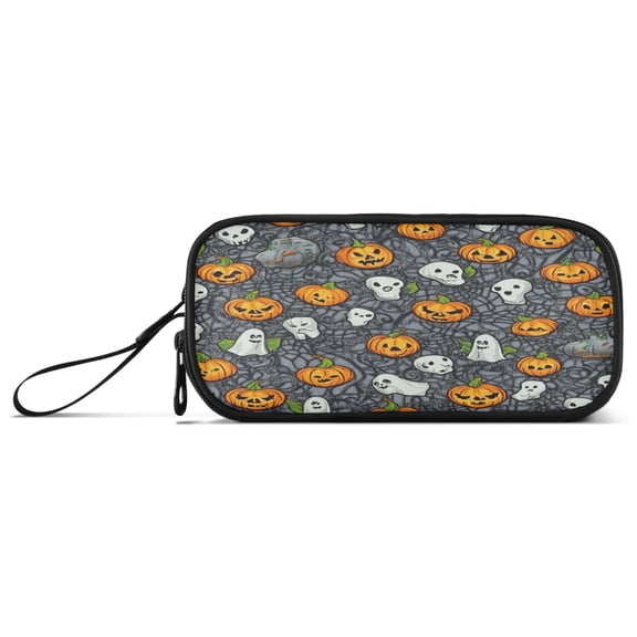 Pencil Pouch Big Capacity Pencil Pen Case with Zipper Simple Stationery Bag Office Organizer A Pattern Of Small Pumpkins