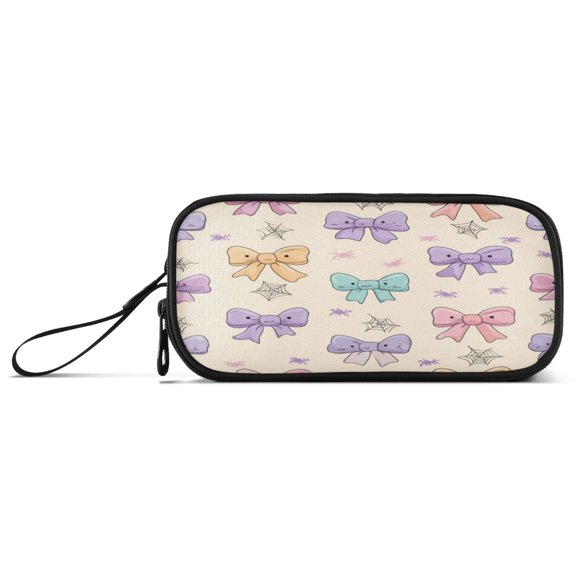 Pencil Pouch Big Capacity Pencil Pen Case with Zipper Simple Stationery Bag Office Organizer Colorful Bow Pattern