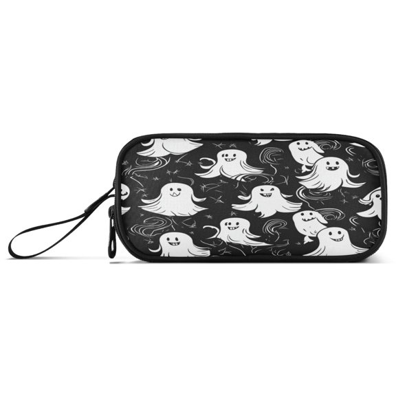 Pencil Pouch Big Capacity Pencil Pen Case with Zipper Simple Stationery Bag Office Organizer Ghosts Pattern