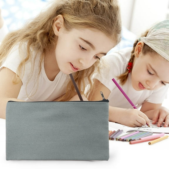 Pencil Pouch Black Pencil Bag Leather Pen Case Small Zipper Pouch For Pencils Pens Markers Makeups Change Coin With Zipper Utility Pouch