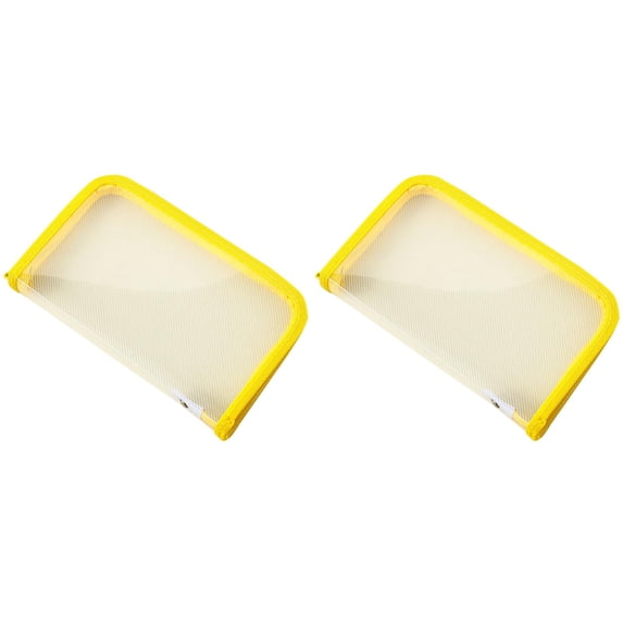 Pencil Pouch - Canvas Pen Bag - Zippered Stationery Organizer - 2-Pack - Yellow