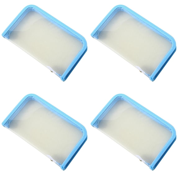 Pencil Pouch - Canvas Pen Bag - Zippered Stationery Organizer - 4-Pack - Blue