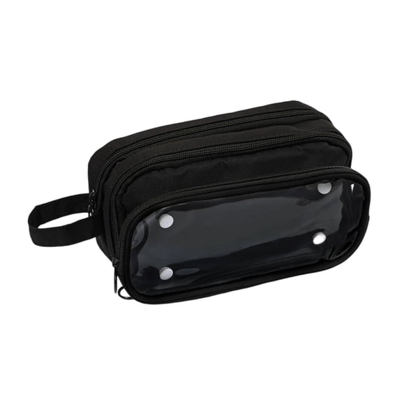 Pencil Pouch With Compartments, Large Capacity Detachable Marker Organizer, Pen Pencil Case – Durable Portable Pen Pouch for Home Office Stationery Storage, Makeup Case, 1Pc(Black)