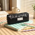 thumbnail image 1 of Pencil Pouch, Cute Bow Design Black Pen Case Makeup Brush Bag Organizer, Multifunctional Zipper Pouch Stationery Storage Bag Holder, Pencil Case for Little Ones Teenagers Home Office Daily Use, 1 of 7