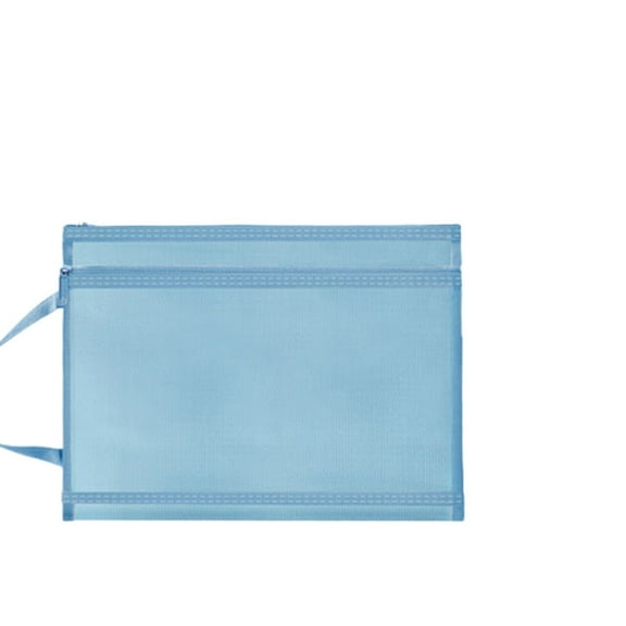 Pencil Pouch Cute, Tyeign Double Layer Mesh Zipper Pouch Bags with Handle Nylon Mesh Bags for Board Game & Puzzles Organizing Pencil Pouch Bulk Pencil Pouch Pen Gear Pencil Pouch for Binder Blue