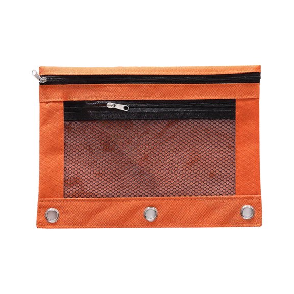 Pencil Pouch For 3 Rings Cloth Mesh Zipper Pouch Pencil For Home Craft Storage Organizing Everyday Carry