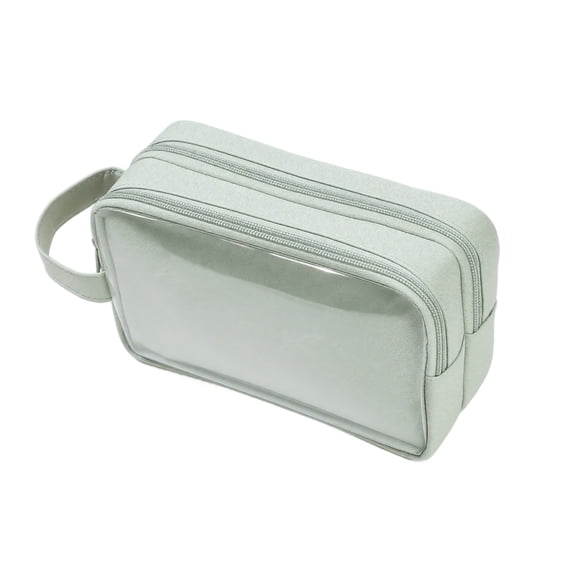 Pencil Pouch Pen Case Stationery Bag with Clear Insert for Teens College Students (Mint Green)