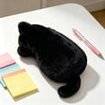 thumbnail image 1 of Pencil Pouch Plush Cat Design Soft Faux Fur Pencil Case with 2 Compartments for Office Desk Organization Artist Tool Storage Travel Journal Kit 10.23x5.90x1.57 Inches, 1 of 6