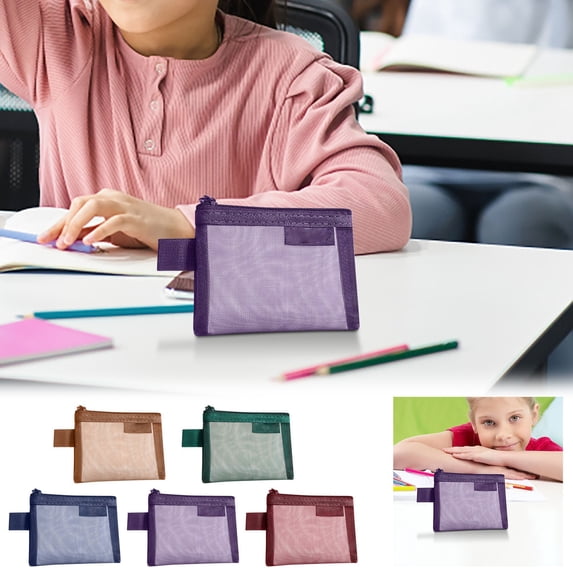 Pencil Pouch Small Three-dimensional Transparent Mesh Storage Bag Multifunctional Portable Storage Suitable For Cosmetics Jewelry Stationery And Travel Supplies Lightweigh