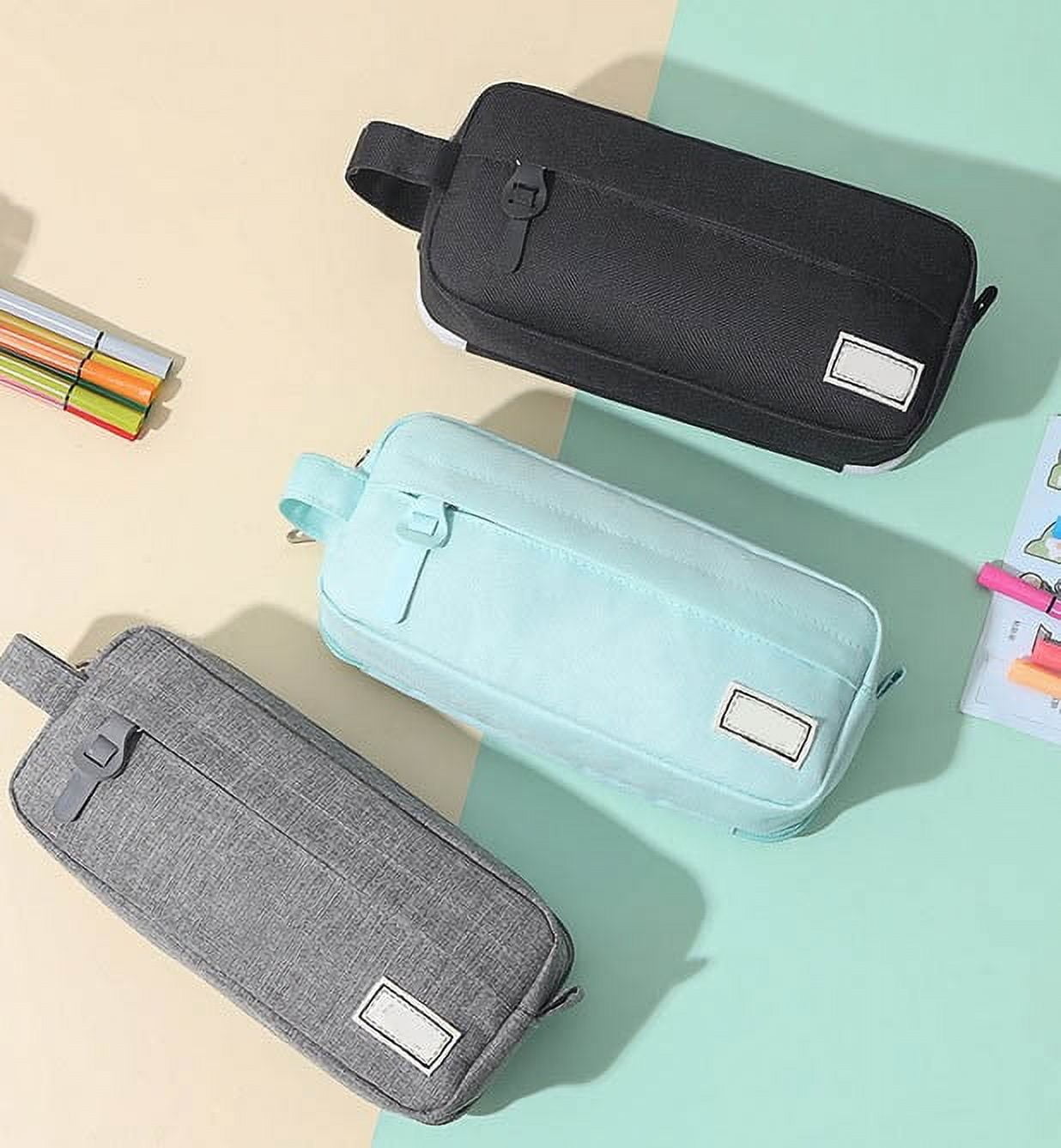 Pencil Pouch For Teen Adults Cloth Pencil Case with Zipper Pen Storage ...
