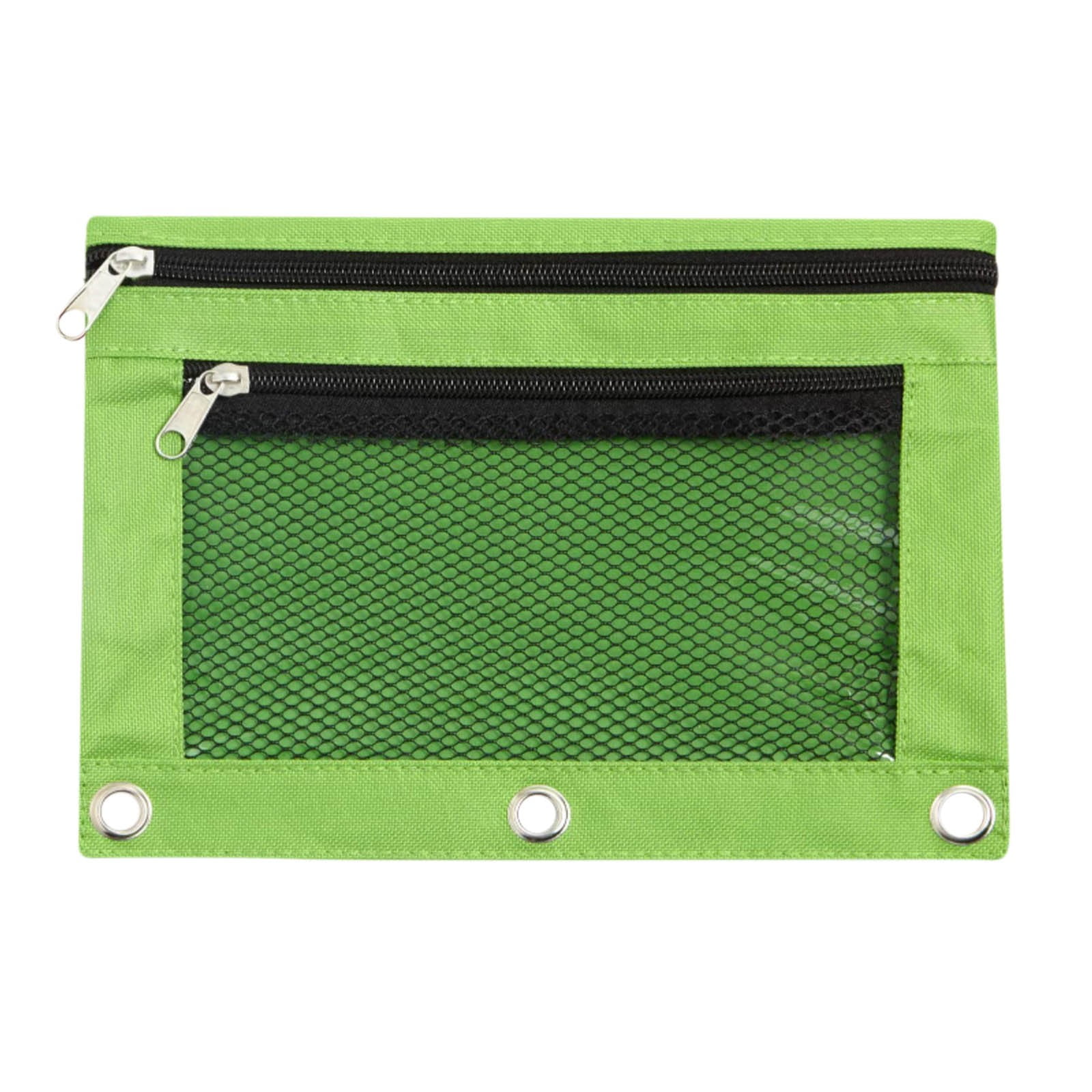 Pencil Pouch,Three-hole Pencil Case Single Zipper Transparent PVC Document Storage Bag,Large Capacity Pencil Pouch with Zipper Clear Binder Pencil Case