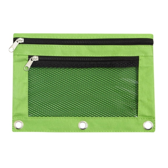Pencil Pouch,Three-hole Pencil Case Single Zipper Transparent PVC Document Storage Bag,Large Capacity Pencil Pouch with Zipper Clear Binder Pencil Case
