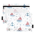 thumbnail image 1 of Pencil Pouch for 3 Ring Binder Binder Pencil Case One SizeX2 Starry Coastal Sailboat Repeat, 1 of 6