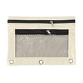 thumbnail image 1 of Pencil Pouch for 3 Ring Binder - Dual Zipper Compartments, Clear View Window, Educational & Office Organization, Cloth Binder Insert Case, topliu, 1 of 8